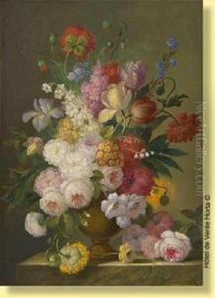 Vase Fleuri Sur Un Entablement - view 1