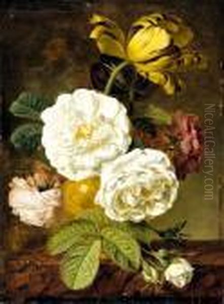 Vase De Fleurs Sur Un Entablement - view 1