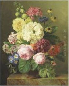 Bouquet De Fleurs Sur Un Entablement by Jan Frans Van Dael