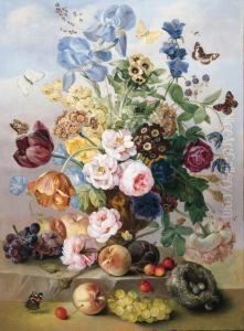 Roses, Tulips, Irises, Peonies by Jan Frans Van Dael