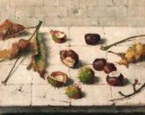 Still Life With Chestnuts by Lucie Van Dam Van Isselt