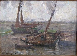 Chaloupes Au Quai by Frans Van Damme