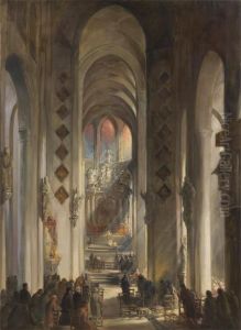 Vue De L'eglise Saint Nicolas Agand by Emile Van Damme-Sylva