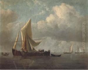 A Calm Day On The Estuary by William Velde Van De Bonfield