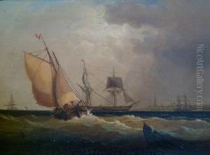 Entering The Harbour by William Velde Van De Bonfield