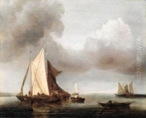 A Calm: Smalschepen At Anchor On A Cloudy Day A Calm: Smalschepen At Anchor On A Cloudy Day
