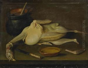 Stilleben Med Plockad Fagel by Jacob van der (Giacomo da Castello) Kerckhoven