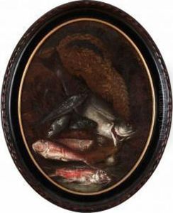 Stilleben Med Fiskar Och Musslor by Jacob van der (Giacomo da Castello) Kerckhoven