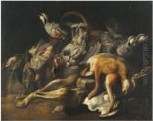 Still Life With Pheasants, A Hare And Other Game by Jacob van der (Giacomo da Castello) Kerckhoven