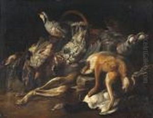 A Still Life With A Hare, Partridges And Other Birds