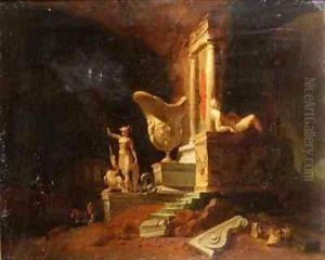 Capriccio of ruins and statues by William Gowe Ferguson