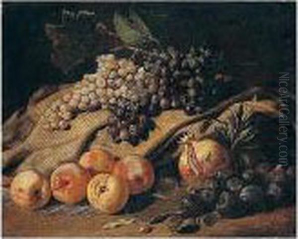 Still Life Of Grapes, Peaches, Figs And A Pomegranate - view 1