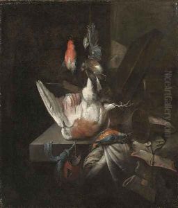 Still life of a dead partridge and other birds