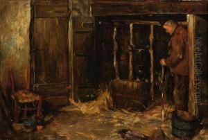 Interior Of A Stable by Lammert Van Der Tonge