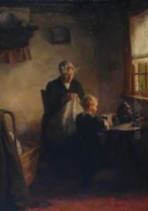 Interior With Mother And Child Interior With Mother And Child