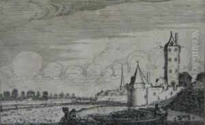 Boat On A Ditch Near A Fortified Castle