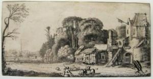 Landscape With Pigs And Two Peddlars