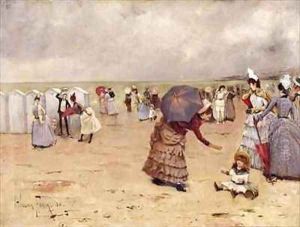 Elegant Figures on a Beach by William Feron