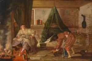 Het Quaede Wijf Iseen Mans Verdriet by Adriaen Pietersz. Van De Venne