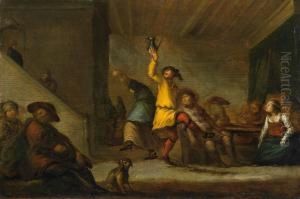 Bauerntanz Im Wirtshaus by Adriaen Pietersz. Van De Venne