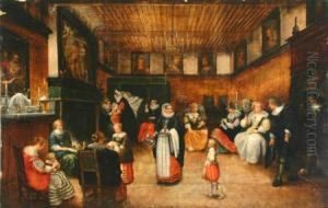 The Christening Celebration by Adriaen Pietersz. Van De Venne
