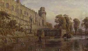 Warwick Castle from the Avon by George Arthur Fripp