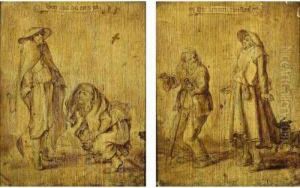 A Beggar Standing On His Toe, A
Woman Squatting ( 'doet Ons Dat Eens Na' ); A Woman Standing On His Toes
Together With A Man ( 'hoe Kenmen 't Versinne(n)' ) A Beggar Standing On His Toe, A
Woman Squatting ( 'doet Ons Dat Eens Na' ); A Woman Standing On His Toes
Together With A Man ( 'hoe Kenmen 't Versinne(n)' )