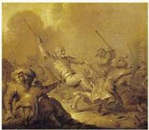 Rixe De Paysans by Adriaen Pietersz. Van De Venne