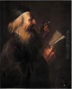 A Rabbi Reading The Torah by Jan van de Venne