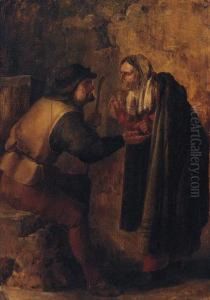 A Gypsy Telling A Boor's Fortune by Jan van de Venne