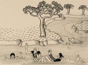Landschap Met Rivier - Een Troep Wijven In Het Water (1909) Landschap Met Rivier - Een Troep Wijven In Het Water (1909)