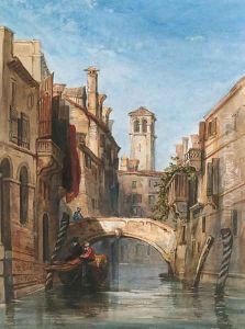 A view of a canal in Venice, Italy by George Arthur Fripp