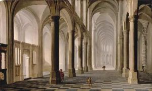 The Interior Of A Church With Figures