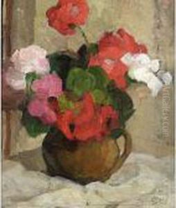 Still Life With Flowers by Ans Van Den Berg