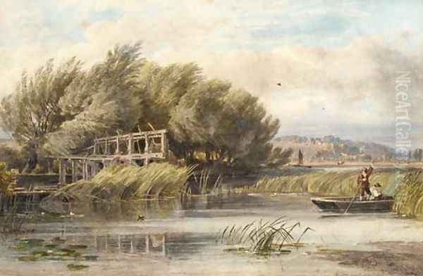 Eel bucks on the Thames - view 1
