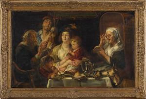 Wie Die Alten Sungen, So Zwitschern Auch Die Jungen, Nach Jacobjordaens. - view 1