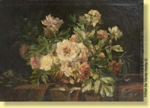 Panier Fleuri De Pivoines by Georges Van den Bos