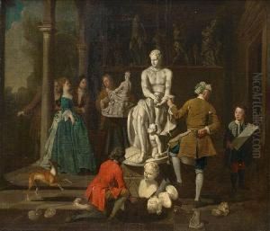 A Sculptor's Studio by Balthazar Van Den Bossche