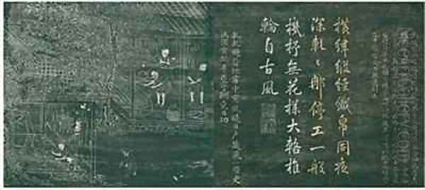 Zhiu fu dayou Weaving and nearby drawing oil from Yuti minhua tu - view 1