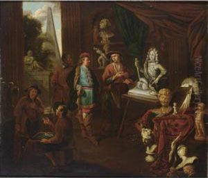 A Sculptor's Studio by Balthazar Van Den Bossche