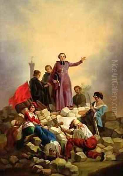 Archbishop Affre on the Barricades - view 1