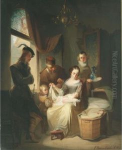 Admiring The Newborn by Casimir Van Den Daele