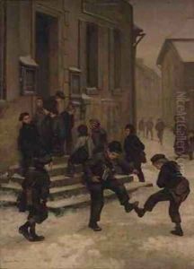 In Front of the School by Charles Edouard Frere
