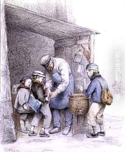 The Chestnut Seller by Charles Edouard Frere