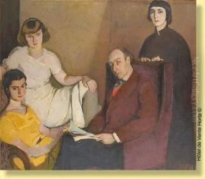 Portrait D'une Famille.
 Monogrammee Par Jean Van Den Eeckhoudt Datee De 38