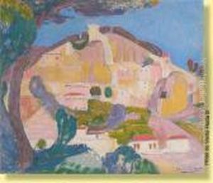 Vue De Roquebrune Du Dessous by Jean Van Den Eeckhoudt