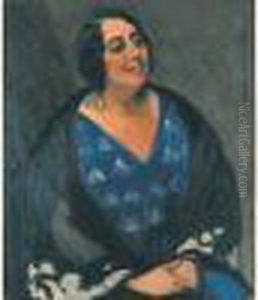 Portrait De Madeleine D'haveloose (1925) by Jean Van Den Eeckhoudt