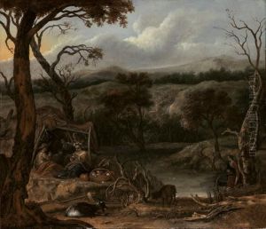 Pastoralt Landskap Med Figurstaffage by Gerbrand Van Den Eeckhout