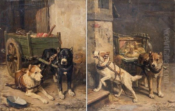 Traineaux De Chiens Paire De Panneaux - view 1