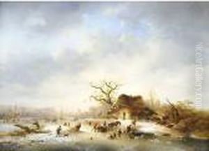 "paesaggio Invernale Con Pattinatori"